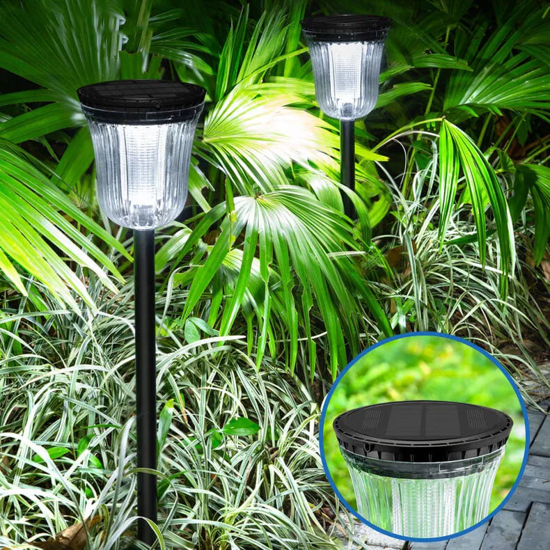 Modern Black Transparent Solar Outdoor Waterproof Garden Ground Insert LED Lawn Lamp