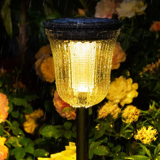 Modern Black Transparent Solar Outdoor Waterproof Garden Ground Insert LED Lawn Lamp