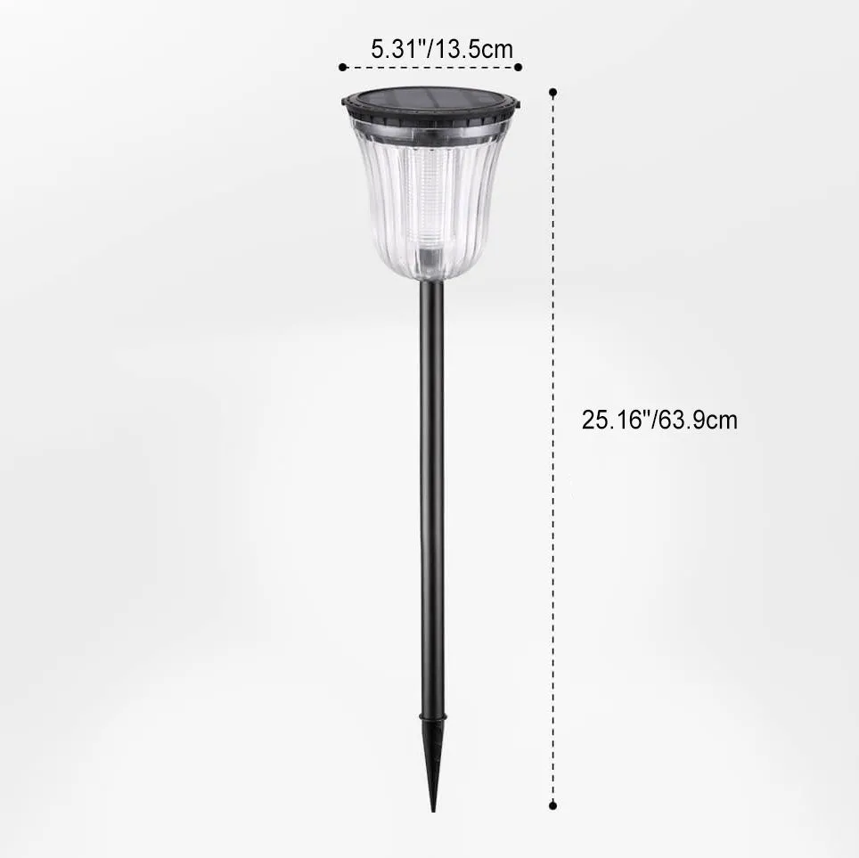 Modern Black Transparent Solar Outdoor Waterproof Garden Ground Insert LED Lawn Lamp