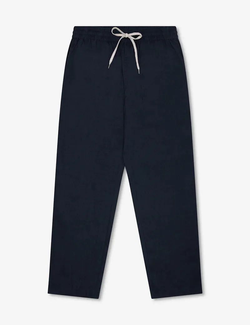 MR SIMPLE - Burbank Linen Pant Navy