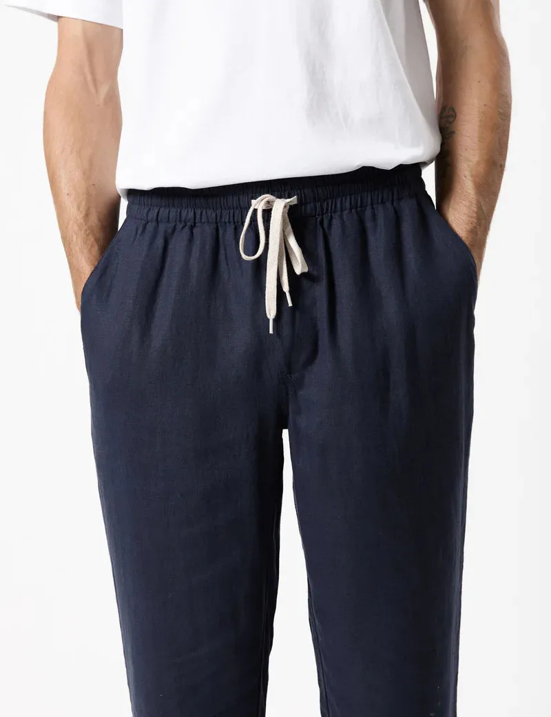 MR SIMPLE - Burbank Linen Pant Navy