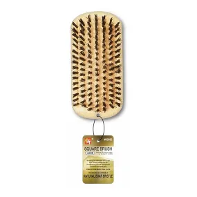 NATURAL BOAR BRISTLE SQUARE WOODEN BRUSH