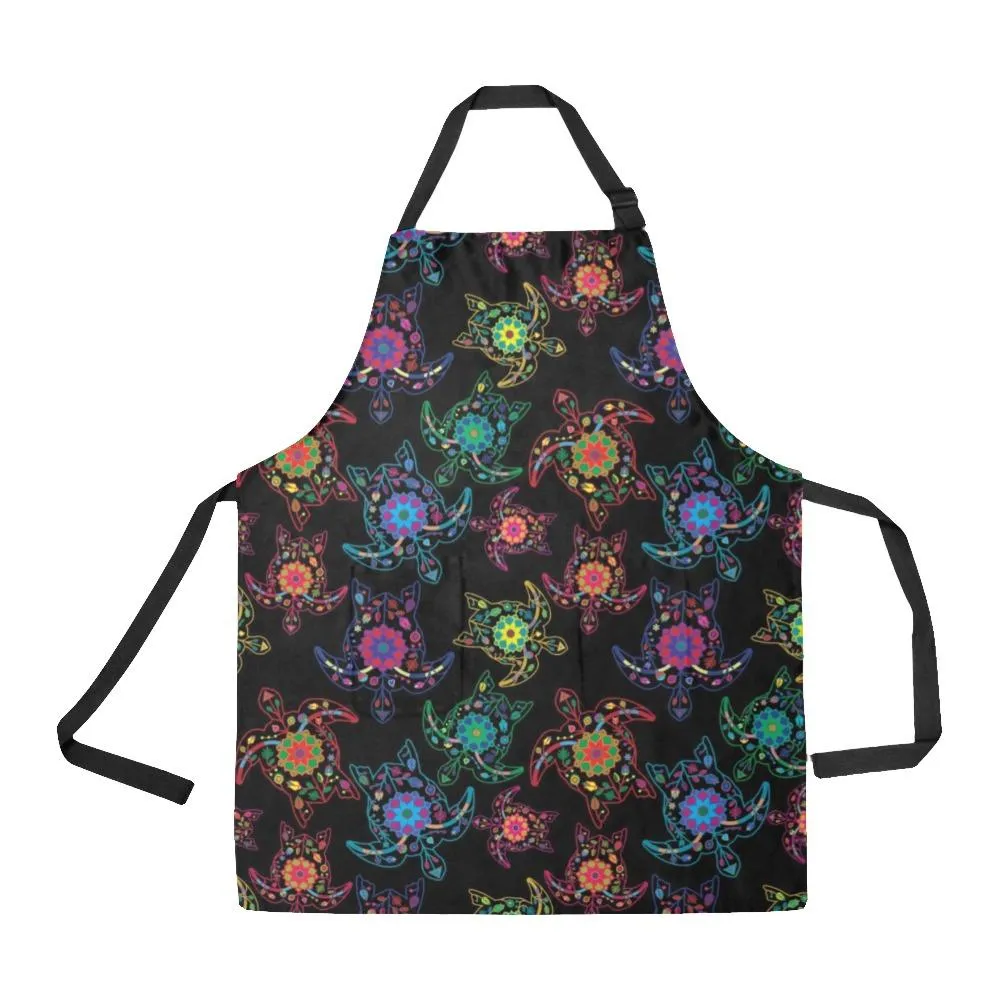 Neon Floral Turtles Apron