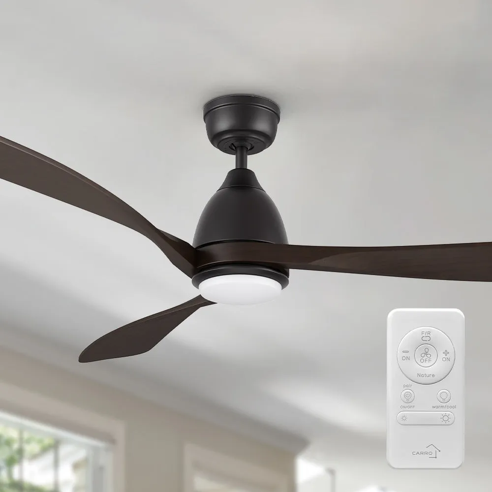 Nephele Black Wood Ceiling Fan with LED Light and Remote 60 inch