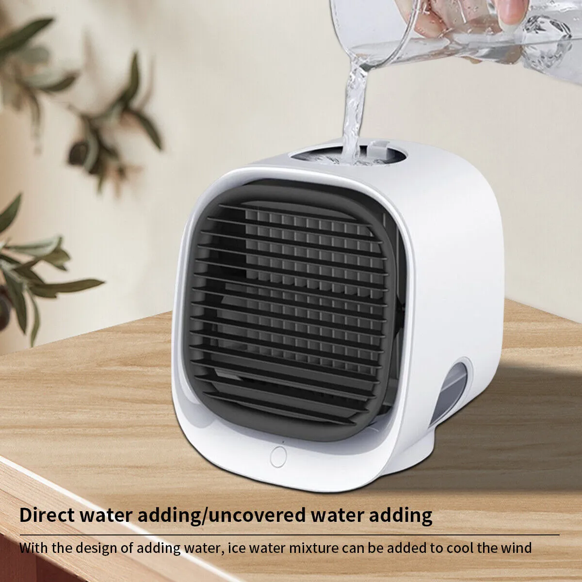 (NET)Portable Air Cooler Conditioner Usb Rechargable Humidifier Purifier Room Cooling 3 Adjustable Speeds