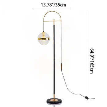 Nordic Minimalist Art Glass Hanging Ball 1-Light Standing Floor Lamp