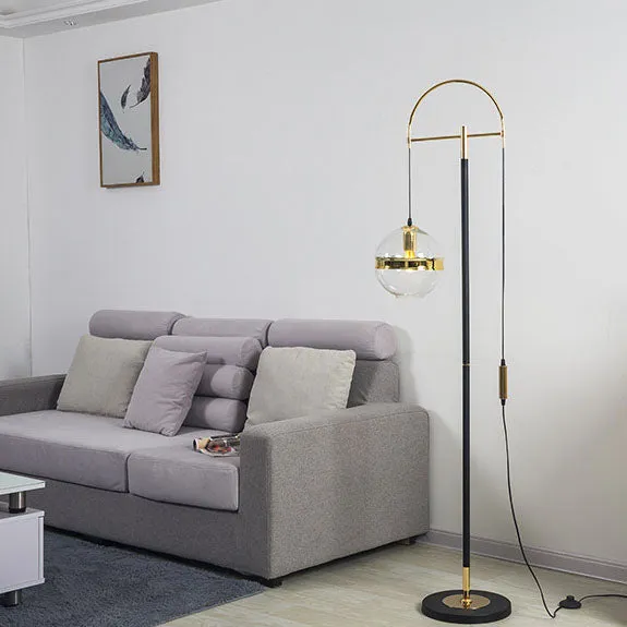 Nordic Minimalist Art Glass Hanging Ball 1-Light Standing Floor Lamp