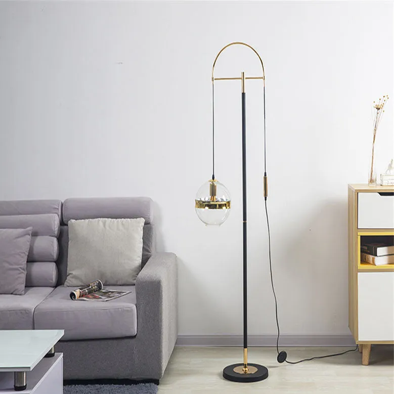 Nordic Minimalist Art Glass Hanging Ball 1-Light Standing Floor Lamp