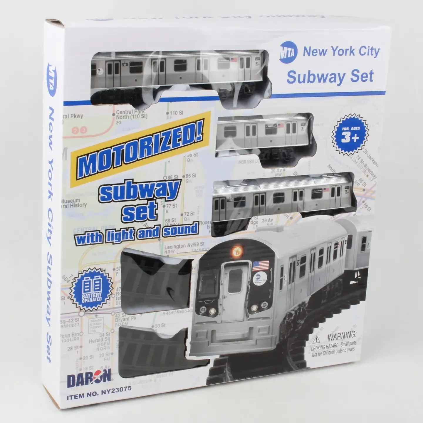 NY23075 Mta Motorized 3 Piece Train W/Track