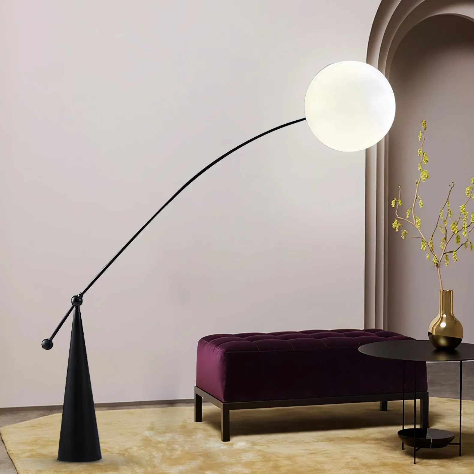 Opal Arc Floor Lamp