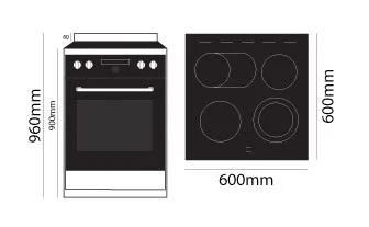 Parmco 600mm Freestanding Glass Stove FS600GC