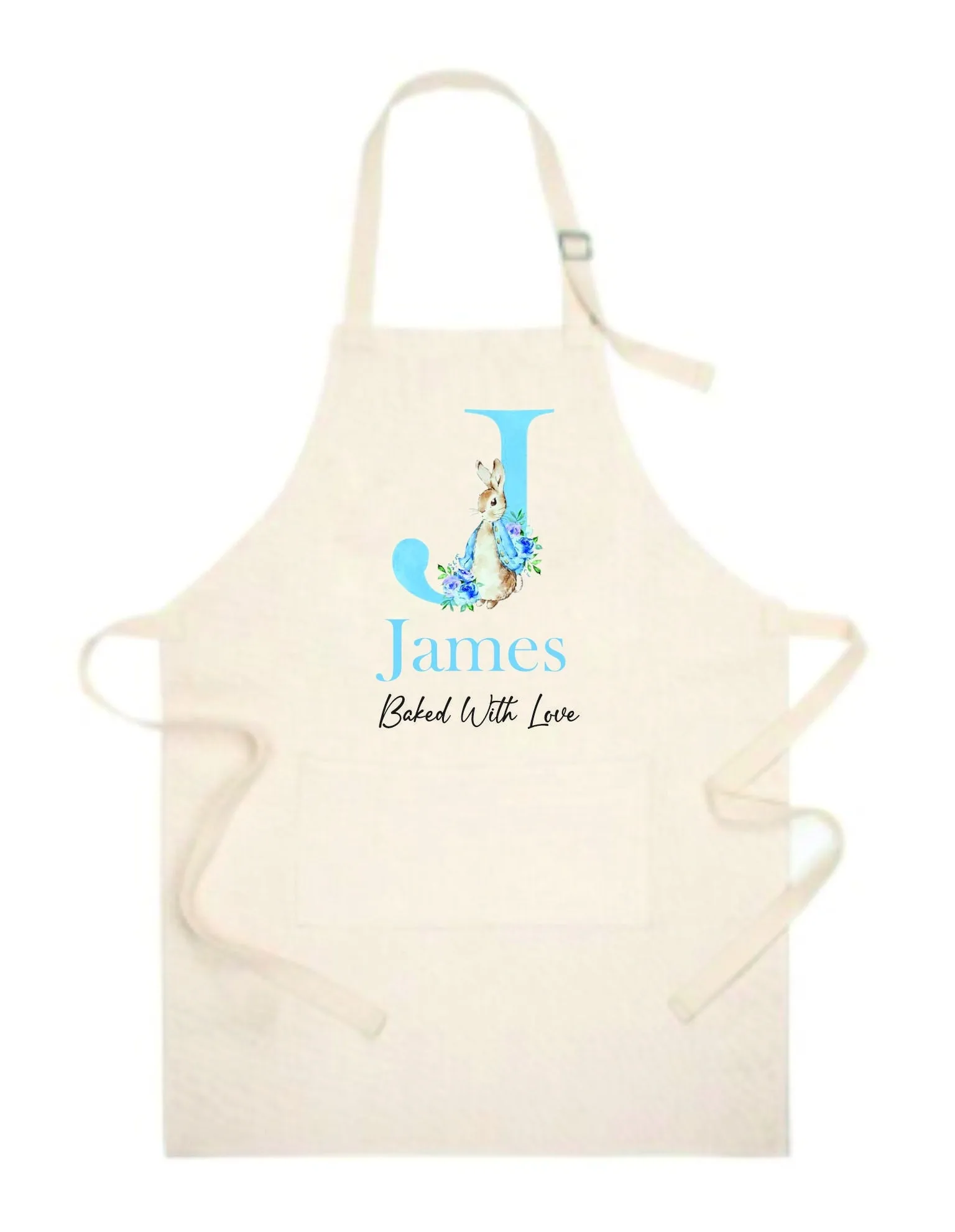 Personalised Peter Rabbit Initial Apron - Blue