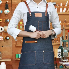 Personalized Denim Apron Work Apron Studio Apron Painter Apron Server Apron Adult Apron Workshop Apron ZW199-15