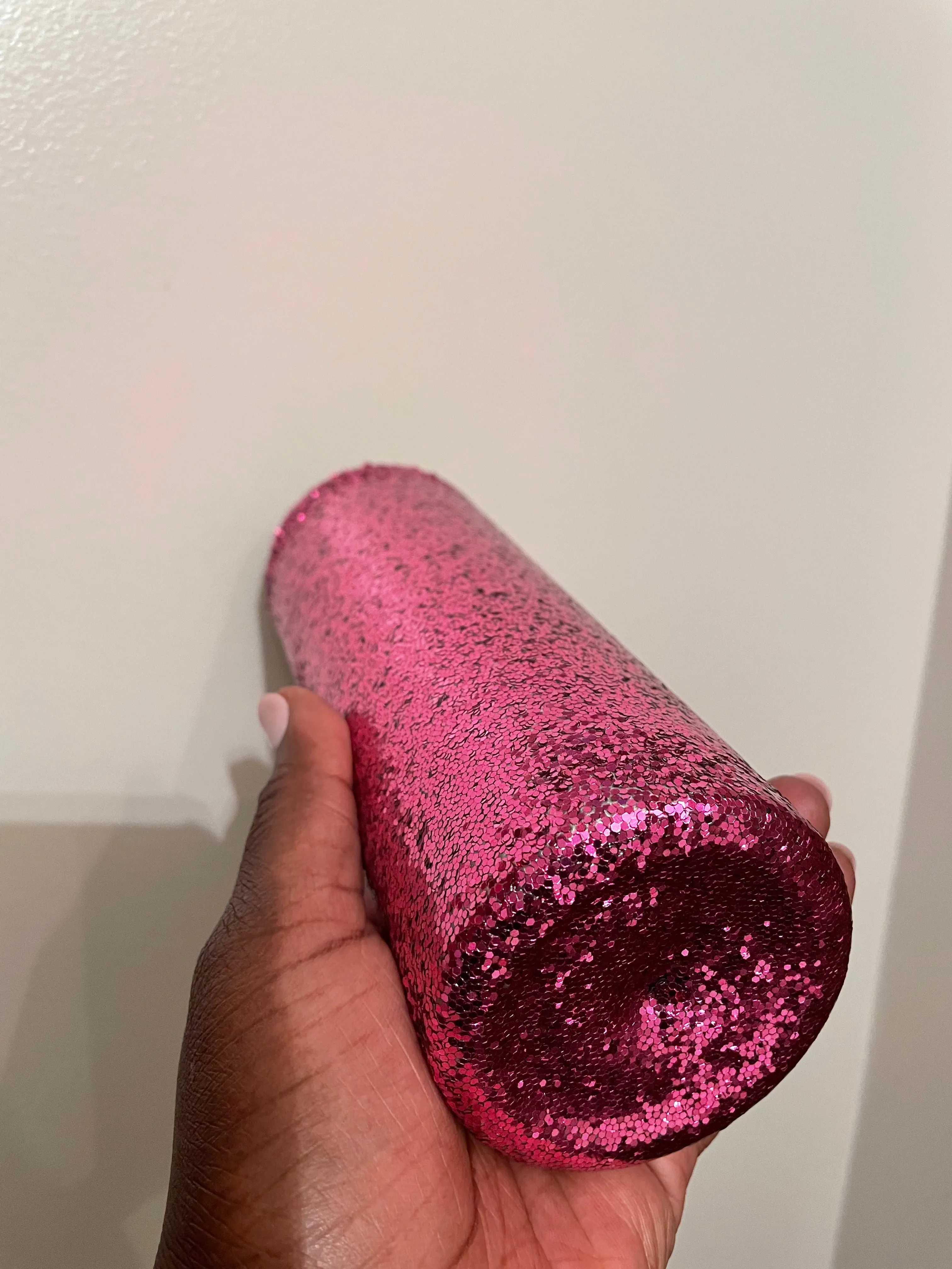 Pink Glittered Tumbler