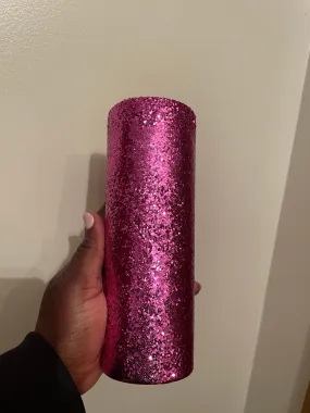 Pink Glittered Tumbler