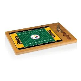 Pittsburgh Steelers Football Field - Icon Glass Top Cutting Board & Knife Set