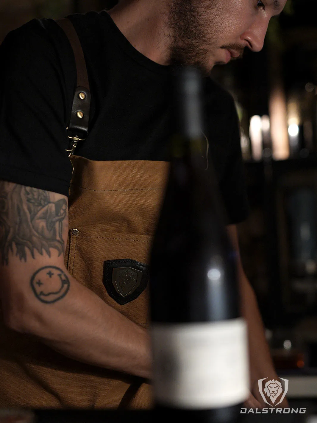 Professional Chef Apron | Brown 'Desert Drifter' | Heavy-Duty Waxed Canvas | Dalstrong ©