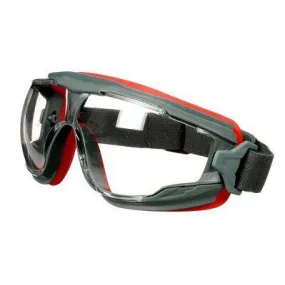 Protective Goggles - 3M GoggleGear Splash Goggle with Clear Scotchgard Anti-Fog Lens, Black/Red, GG501SGAF