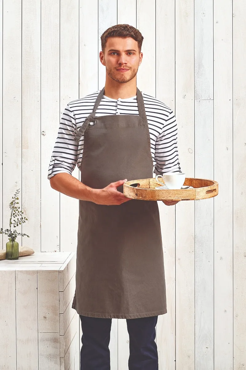 "Calibre" Heavy Cotton Canvas Adjustable Bib Apron (No Pockets)