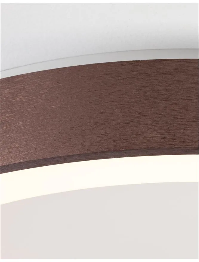 RAN Brushed Coffee Aluminium & Acrylic Dimmable Warm Light Ring Flush Large - ID 10619