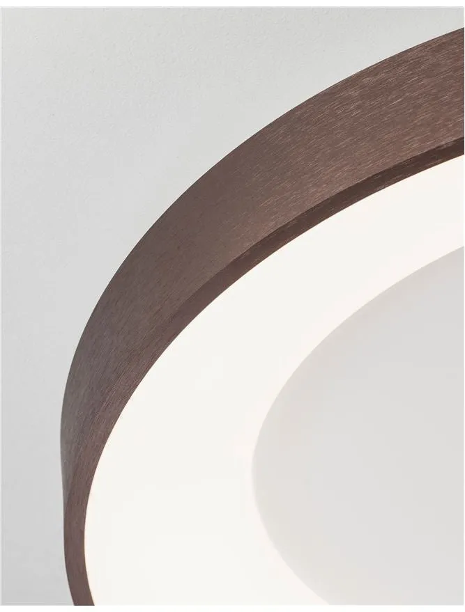 RAN Brushed Coffee Aluminium & Acrylic Dimmable Warm Light Ring Flush Large - ID 10619