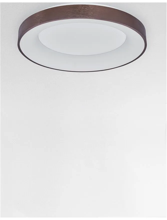 RAN Brushed Coffee Aluminium & Acrylic Dimmable Warm Light Ring Flush Large - ID 10619