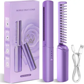 Rechargeable Hot Comb Hair Straightener Cordless