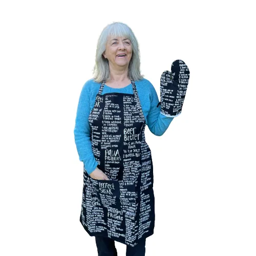 Recipes Apron & Mitt Set - Black