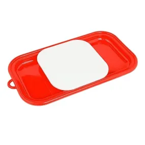 Red Plastic Chopping Board with Sliding Tray for Vegetable, Fruits, Meat and Salad