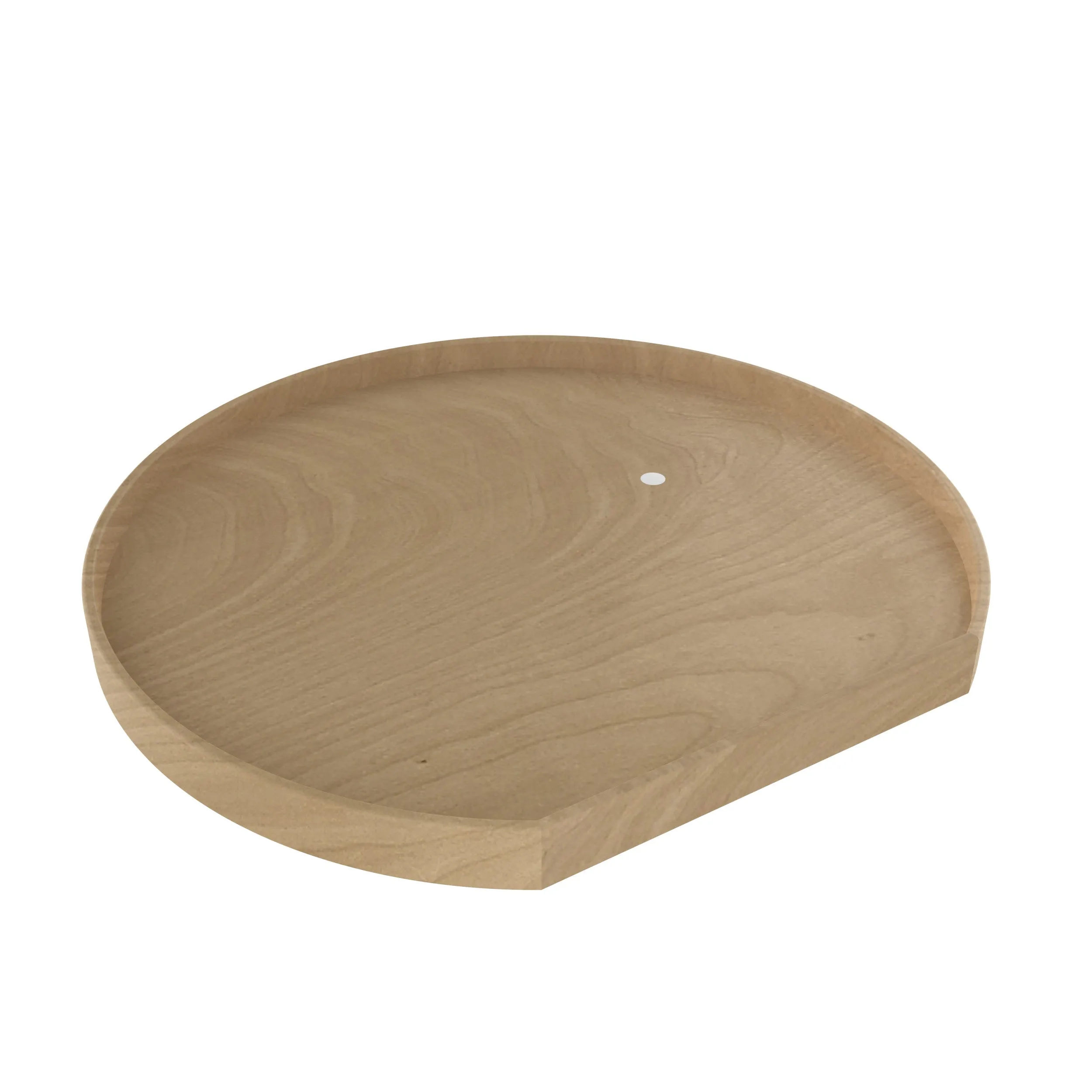 Rev-A-Shelf / LD-4NW-201-32BS-1 / Natural Wood D-Shaped Lazy Susan for Corner Base Cabinets w/ Swivel Bearing