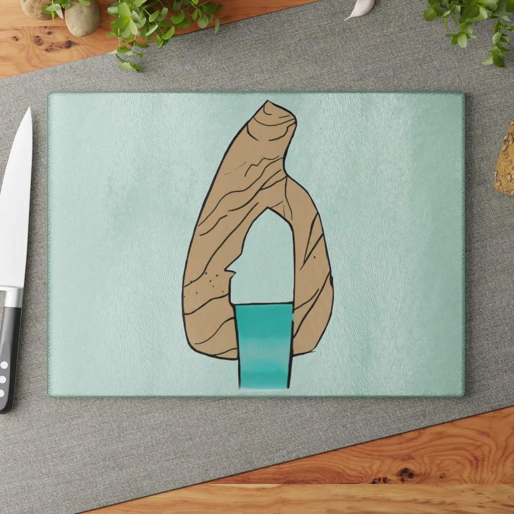 Rock with Water Glass Cutting Board