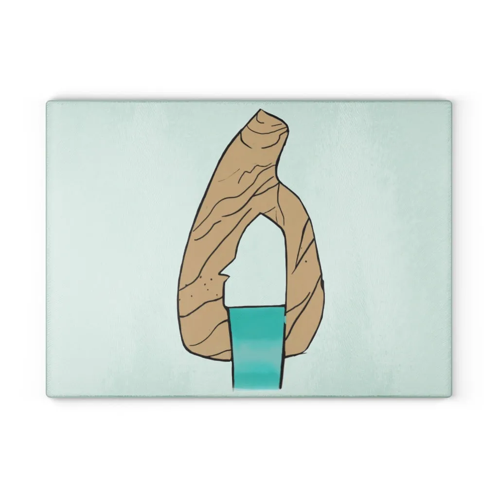 Rock with Water Glass Cutting Board