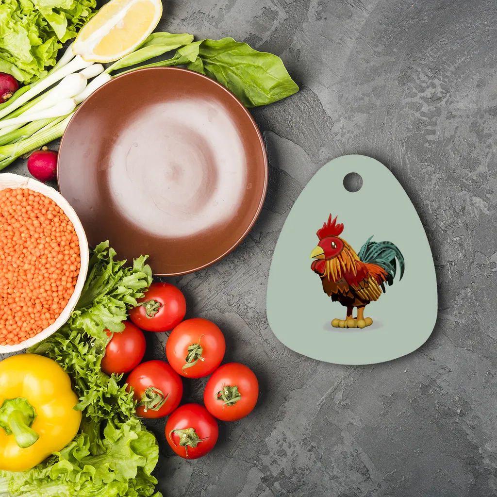 Rooster Sublimation Glass Cutting Board