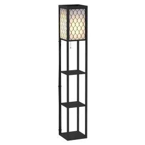 Shelf Floor Lamp Modern Standing Lamp for Living Room Light with 4-tier Open Shelves Large Storage Display