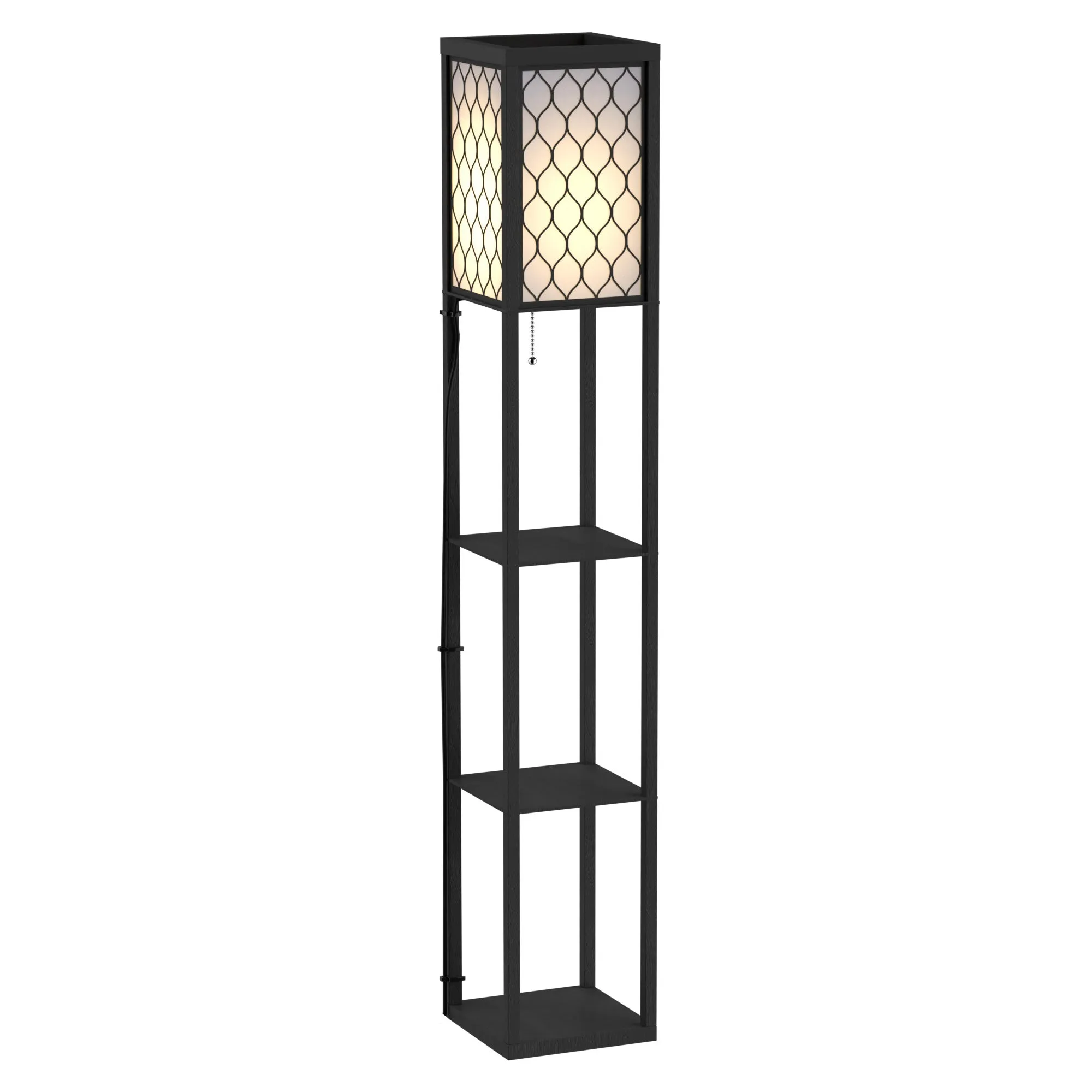 Shelf Floor Lamp Modern Standing Lamp for Living Room Light with 4-tier Open Shelves Large Storage Display