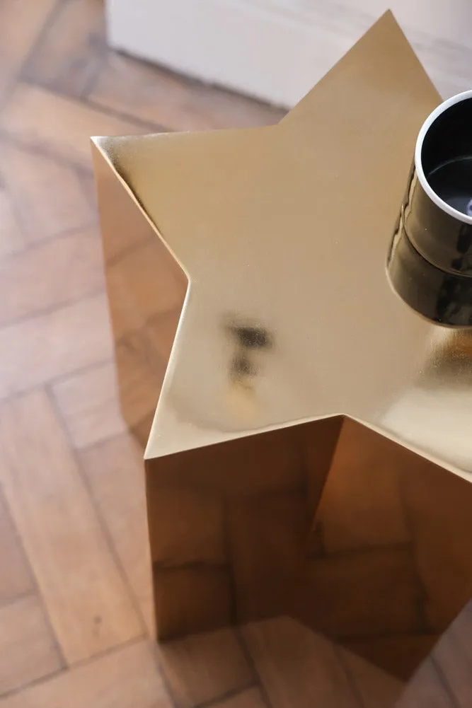 Shiny Gold Star Side Table