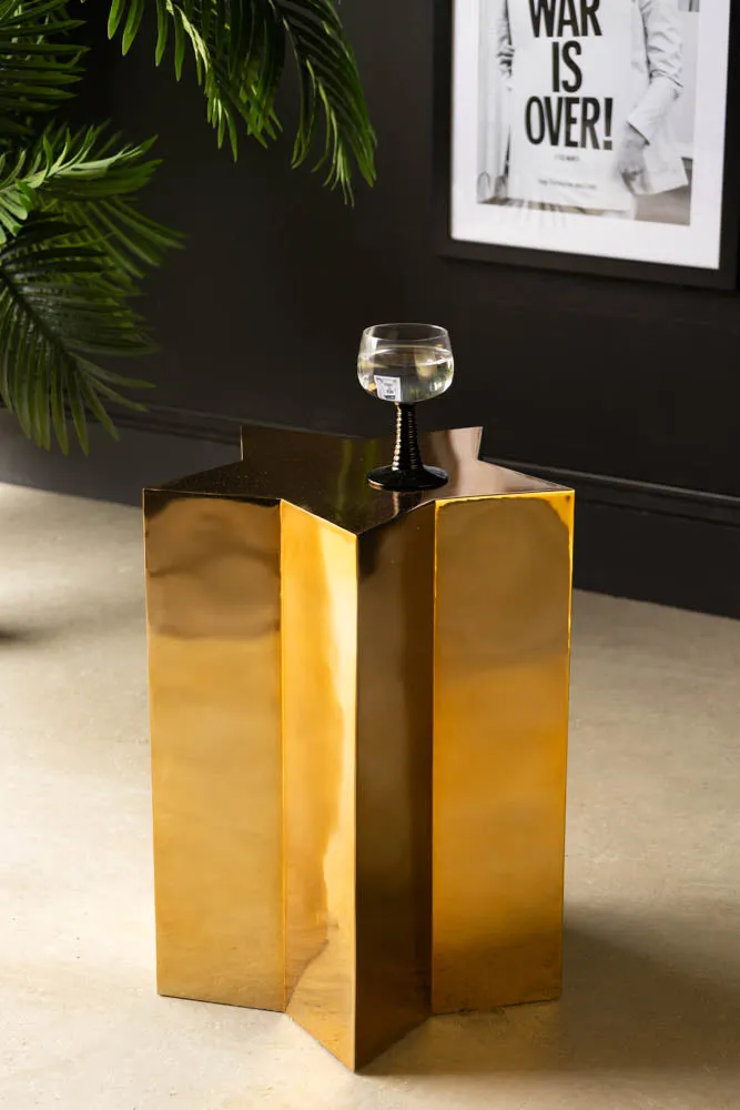 Shiny Gold Star Side Table