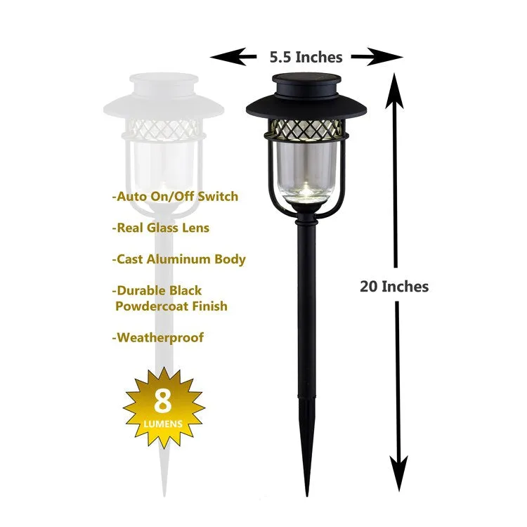 Stainless Steel Landscape, Path, and Garden Light - Black 4-Pack