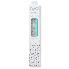 Swig Reusable Straw Set - Sugar Trees   Aquamarine