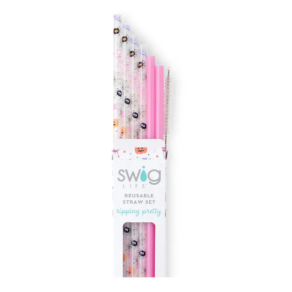 Swig Reusable Straw Set - Sweet and Spooky   Pink