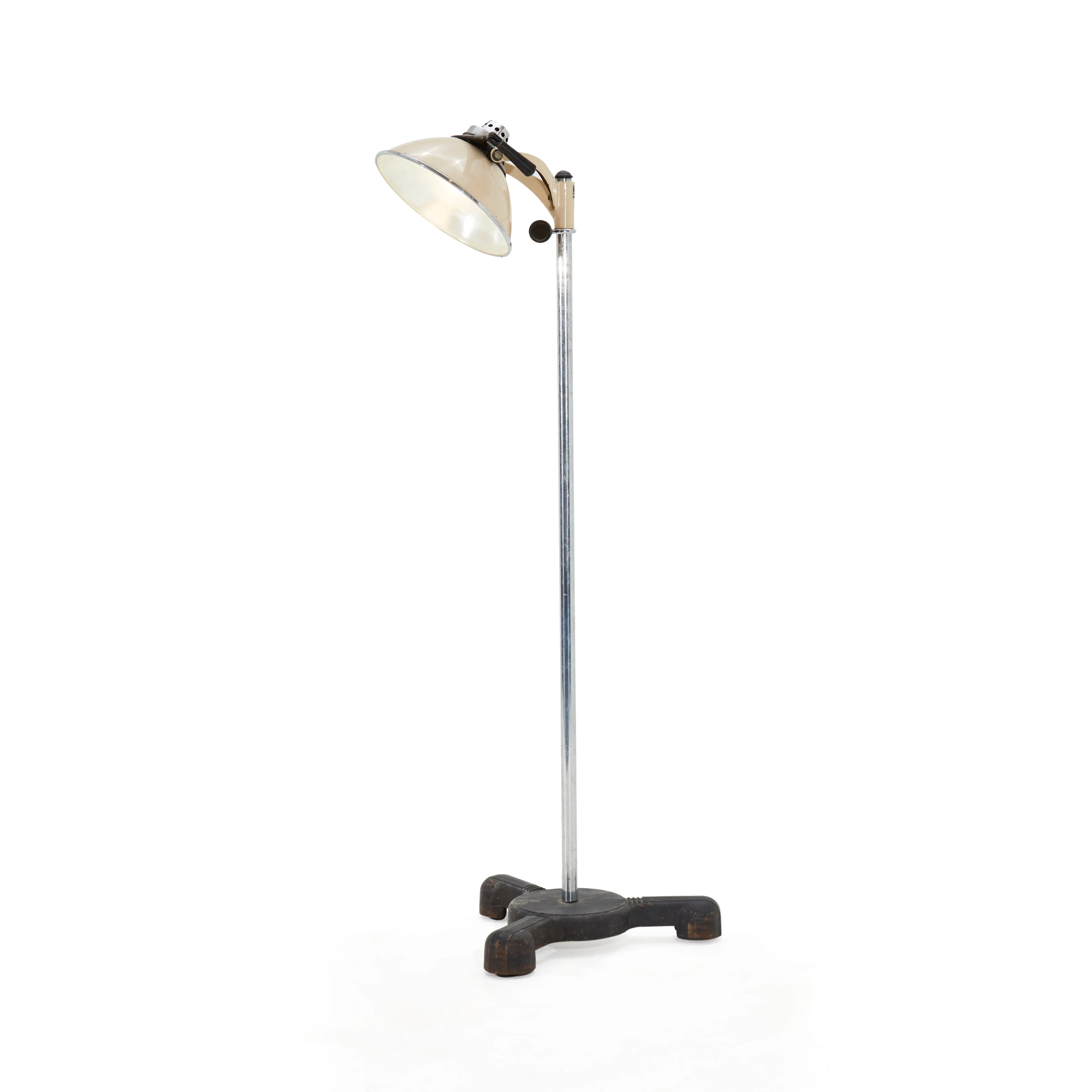 Tan Metal Industrial Spot Light Floor Lamp