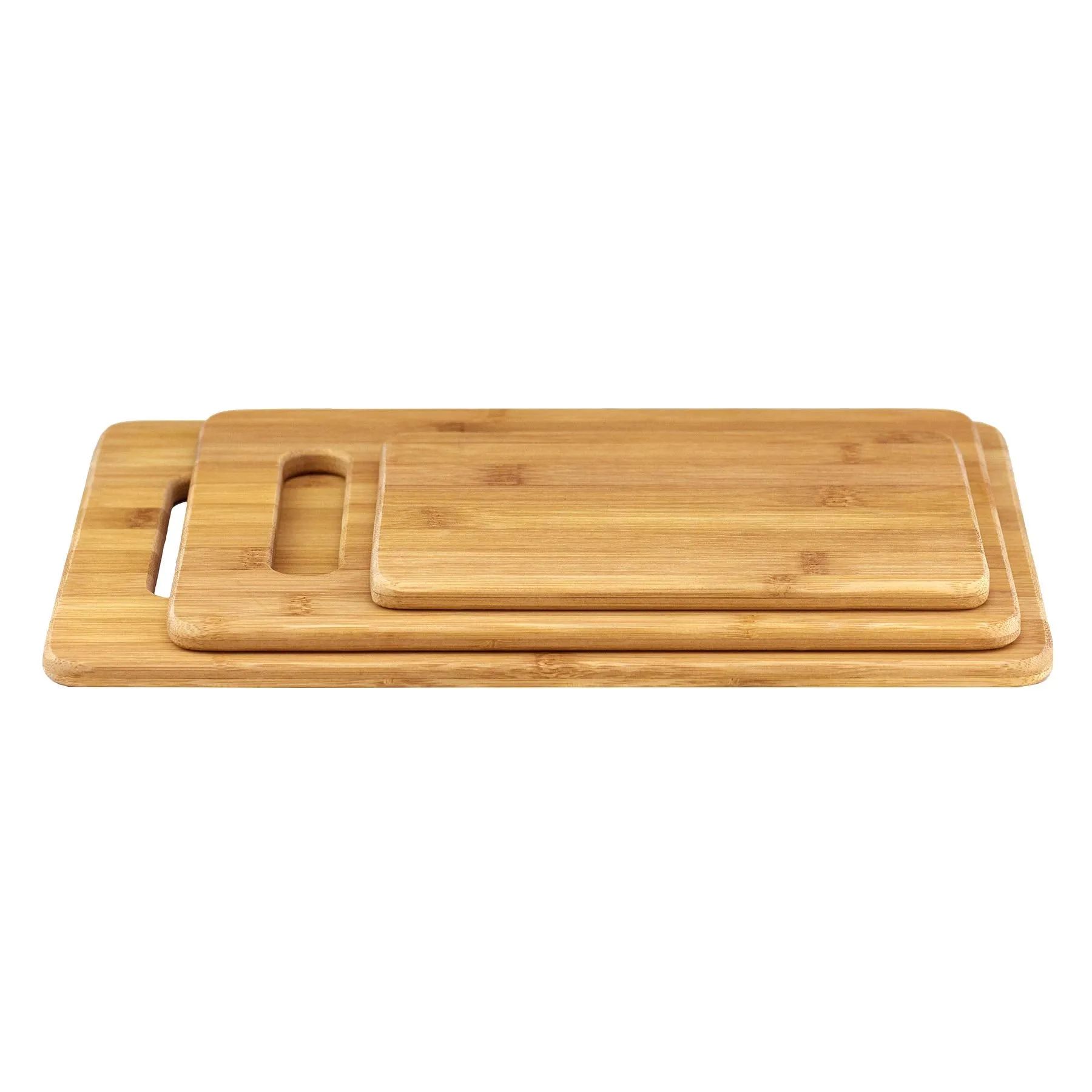 Totally Bamboo 3-Piece Bamboo Cutting Board Set; 3 Assorted Sizes of Bamboo Wood Cutting Boards for Kitchen