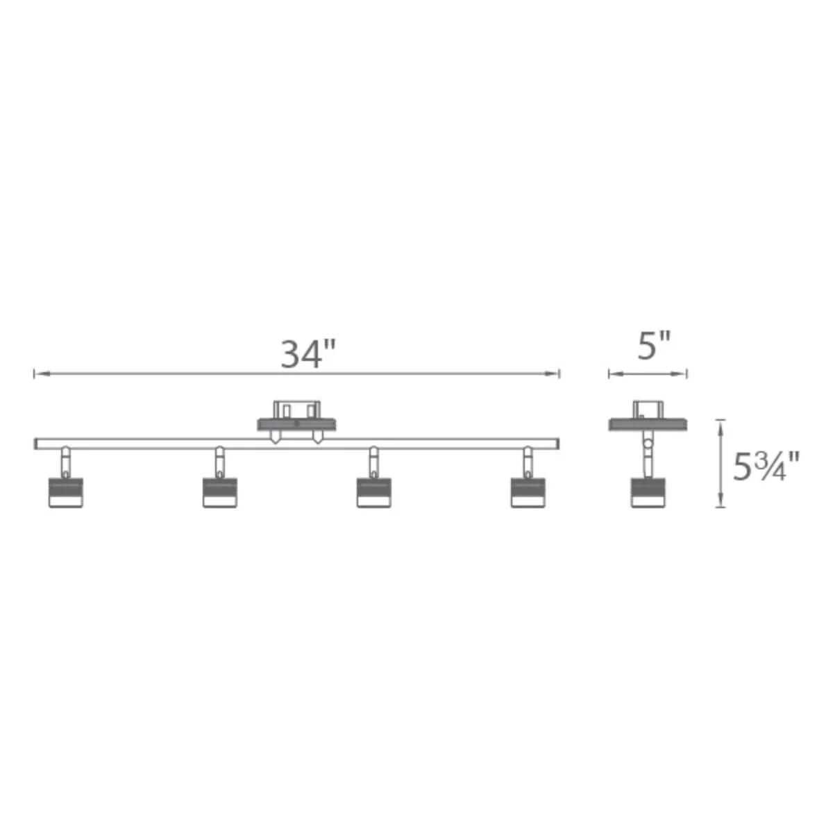 Vector 3 ft 4 Lights LED Track Kit 33W 3000K, Brass