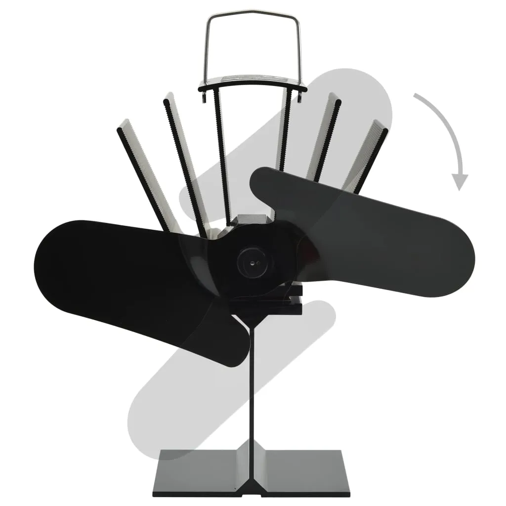 vidaXL Heat Powered Stove Fan 2 Blades Black