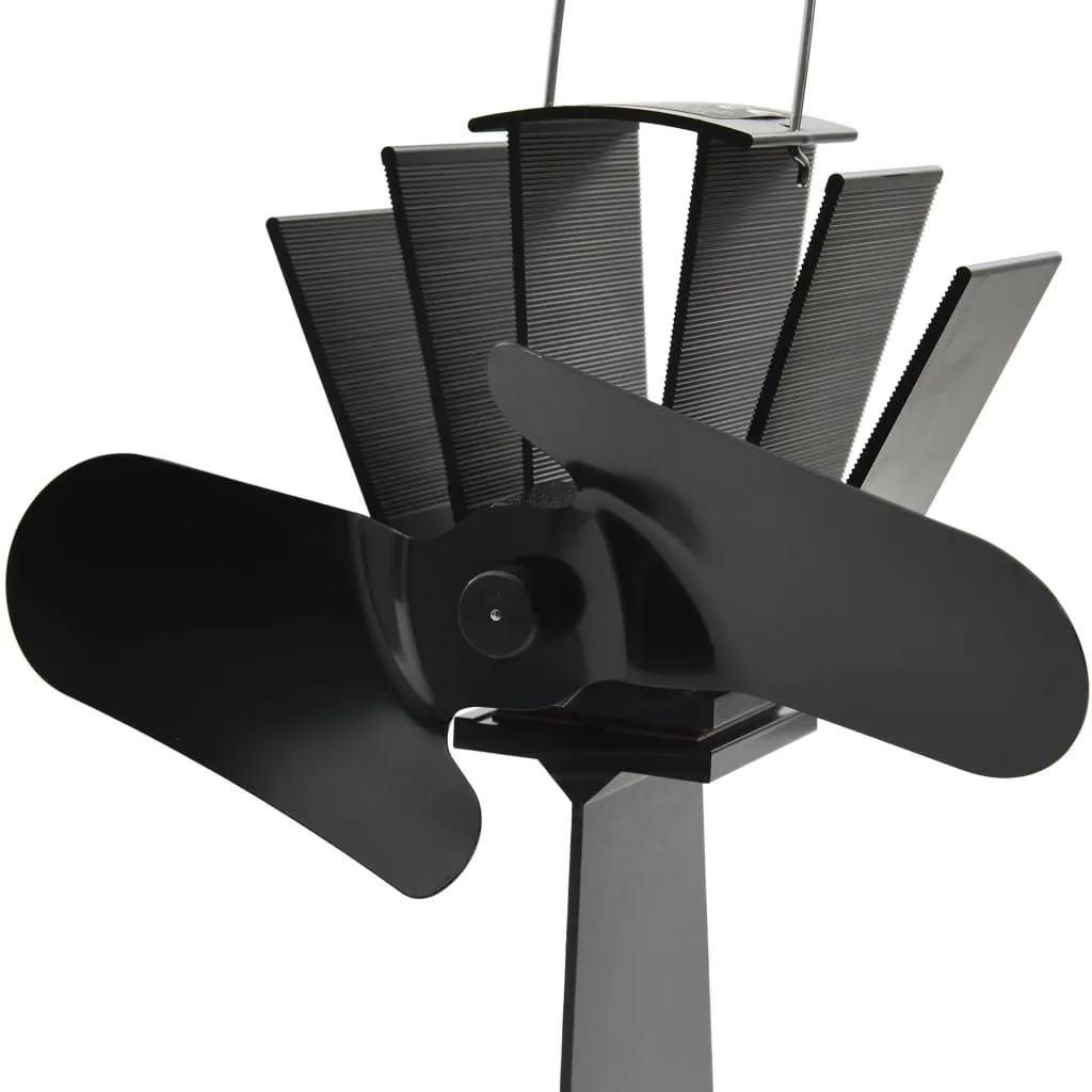 vidaXL Heat Powered Stove Fan 2 Blades Black