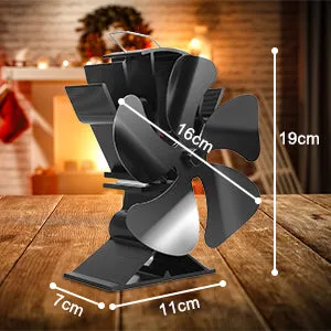 VODA Heat Howered 5 Blades Wood Stove Fan