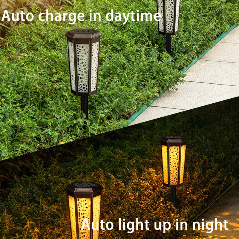 Waterproof Solar Light Outdoor LED Light RGB Garden Stake Lights for Path Walkway Driveway