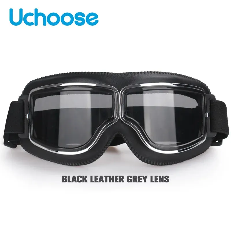 Windproof Bicycles Helmet Glasses Leather Safety Protective Anti-glare Motocross Cross-country Steampunk Glasses Easy To Carry