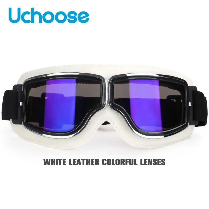 Windproof Bicycles Helmet Glasses Leather Safety Protective Anti-glare Motocross Cross-country Steampunk Glasses Easy To Carry