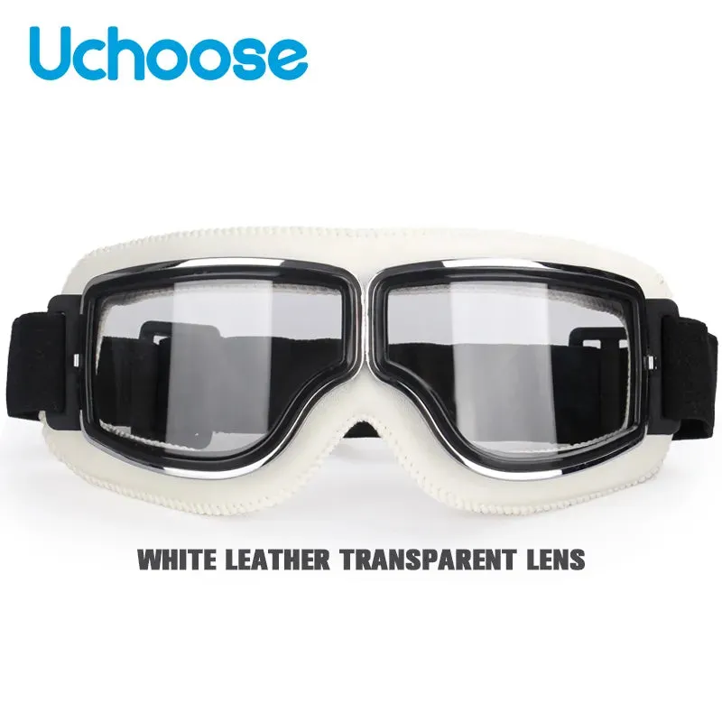 Windproof Bicycles Helmet Glasses Leather Safety Protective Anti-glare Motocross Cross-country Steampunk Glasses Easy To Carry